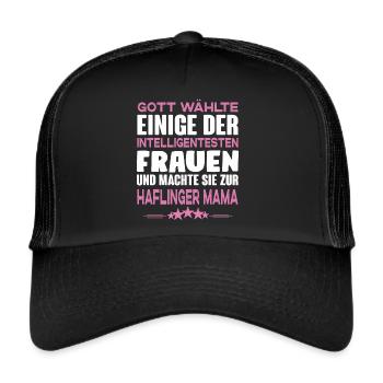 Haflinger Pferd - Haflinger - Trucker Cap - Schwarz/Schwarz - Vorne