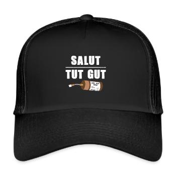 Pyrotechnik Salut Tut Gut Silvester Böller Kracher - Trucker Cap - Schwarz/Schwarz - Vorne