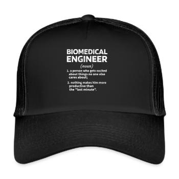 Biomedical Engineer Geschenkidee Medizintechniker - Trucker Cap - Schwarz/Schwarz - Vorne