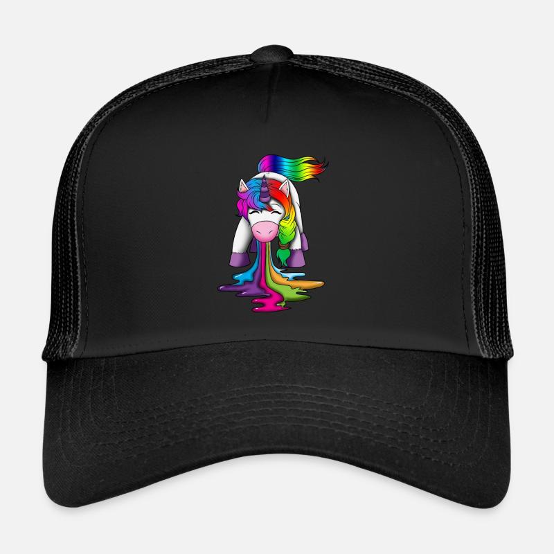 Licorne vomit créatures mythiques arc-en-ciel Casquette trucker 