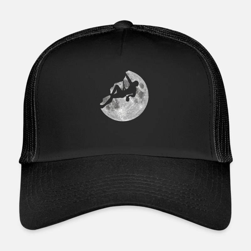 Escalade Climbing Lune grimper la roche - Casquette trucker  - noir/noir