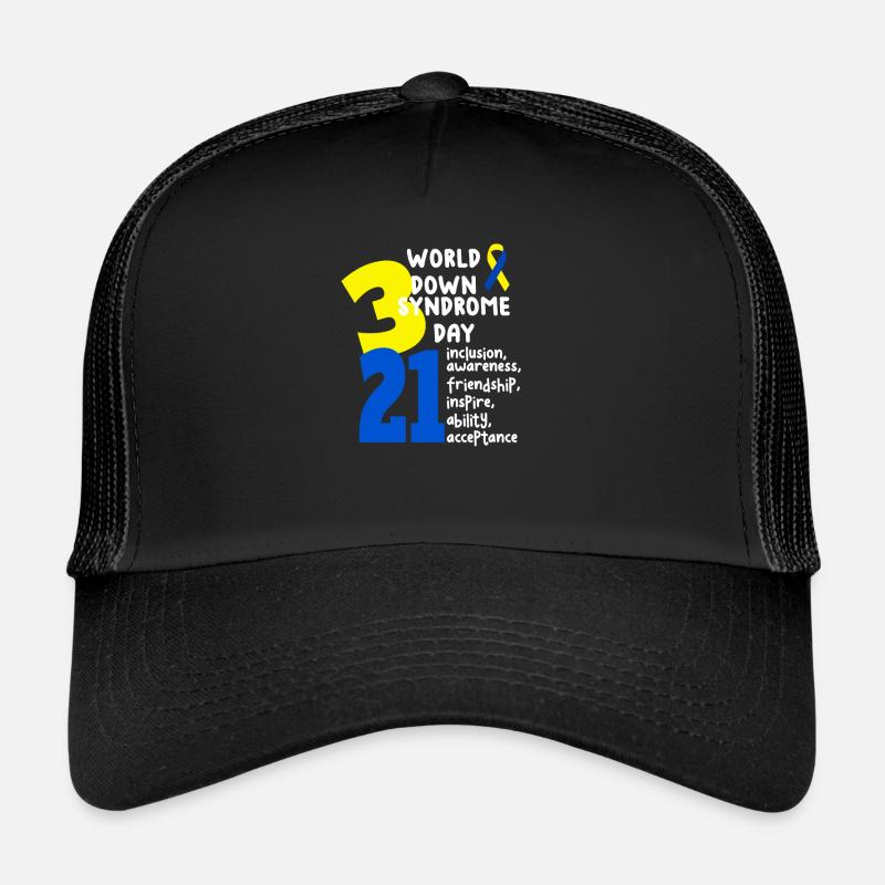 Welt Down Syndrom Tag - Trucker Cap - Schwarz/Schwarz