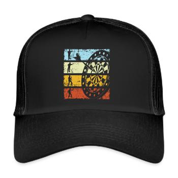 Dart Retro Dart Arrow Vintage Dartboard Darter - Trucker Cap - black/black - Front