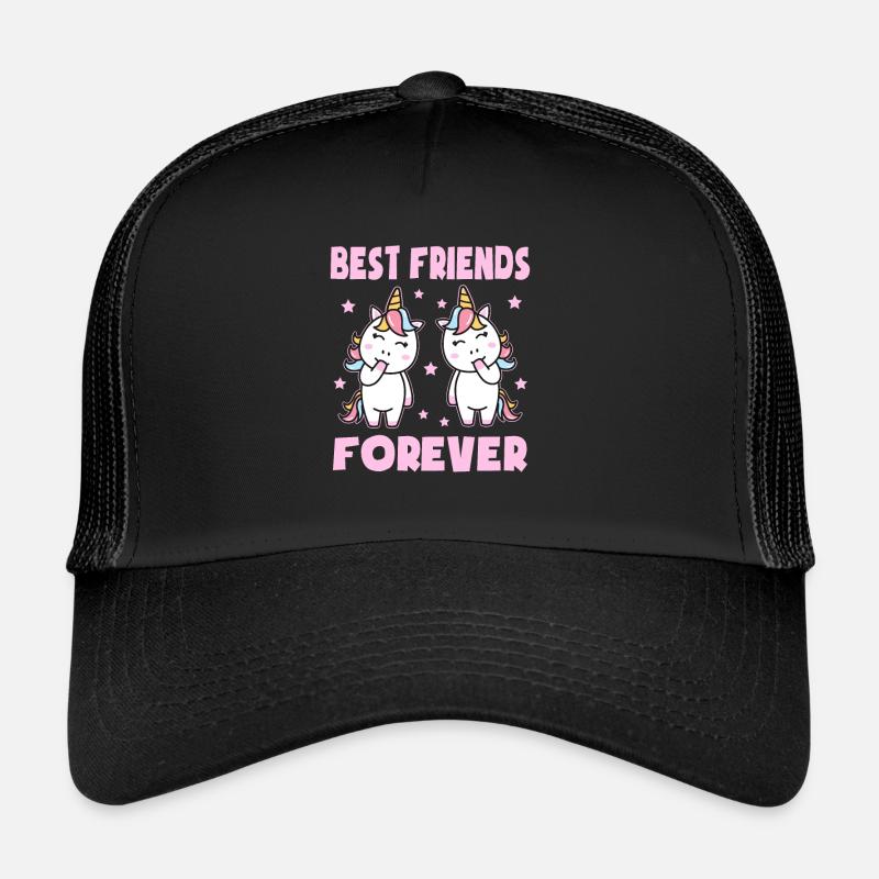 Best Friends Forever Einhorn Einhörner Sternstaub - Trucker Cap - Schwarz/Schwarz