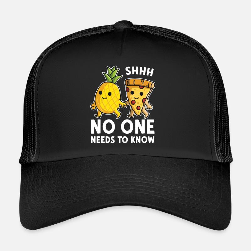 Pizza Hawaii Ananas Pizza essen Pizza & Ananas - Trucker Cap - Schwarz/Schwarz