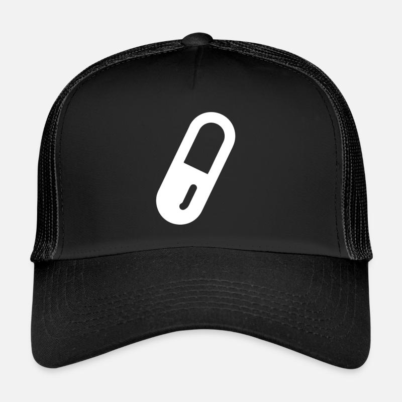 Médicament pilule - Casquette trucker  - noir/noir