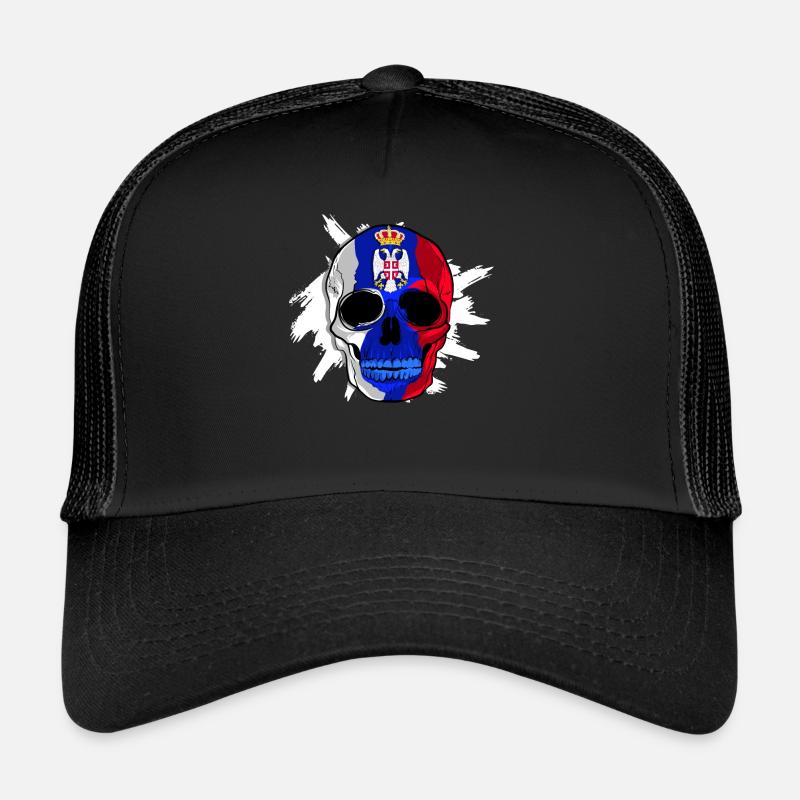Serbien - Trucker Cap - Schwarz/Schwarz