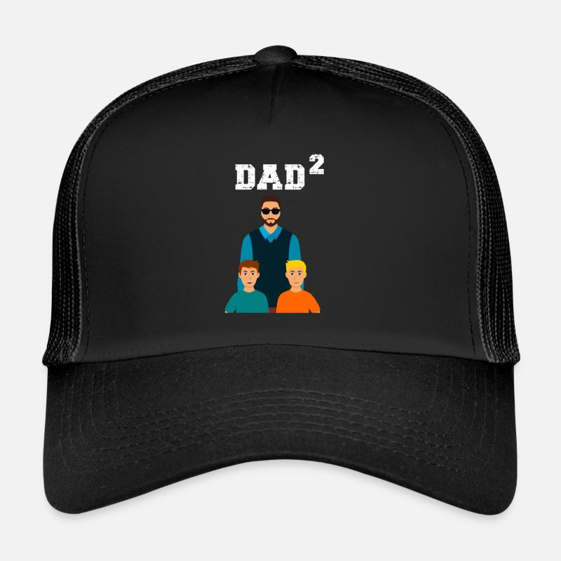 Vater 2 Söhne Vatertag Geschenk - Trucker Cap - Schwarz/Schwarz