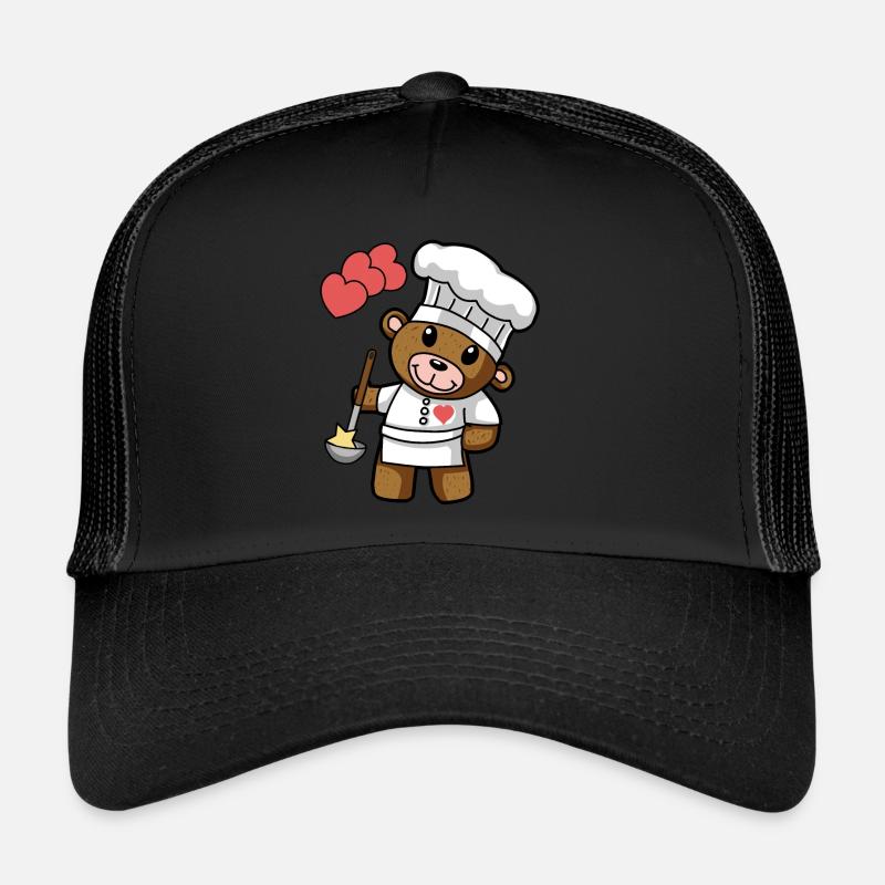 Teddy Bear Star Chef Cook Gourmet Kitchen Trucker Cap