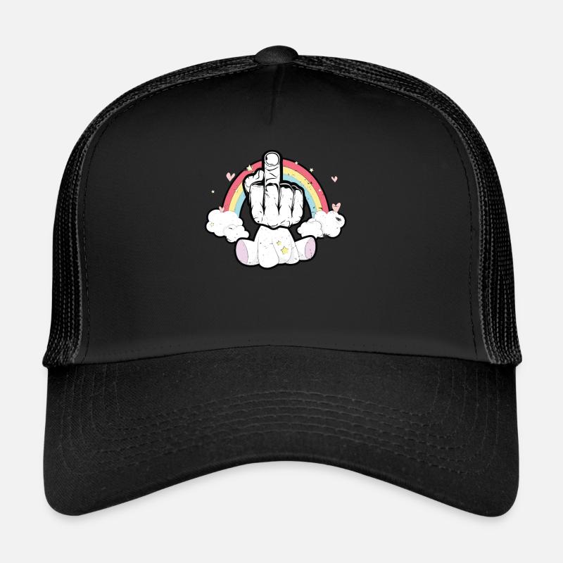 Unicorn Middle Finger Nerd Trucker Cap