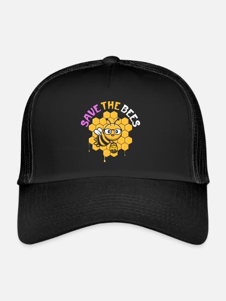 Sauver les abeilles - Casquette trucker  - noir/noir - Devant
