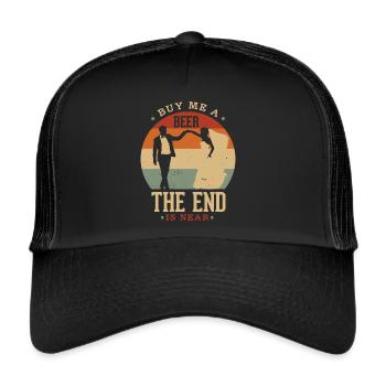 Junggeselle Junggesellenabschied JGA Geschenki - Trucker Cap - Schwarz/Schwarz - Vorne