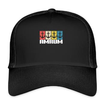 Amrum Anchor Compass North Sea Island Fog Home - Trucker Cap - black/black - Front