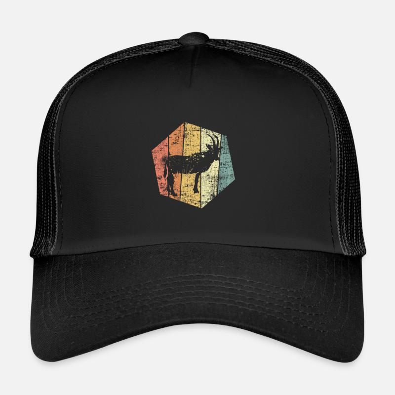 Ziege vintage Ziegenbock - Trucker Cap - Schwarz/Schwarz