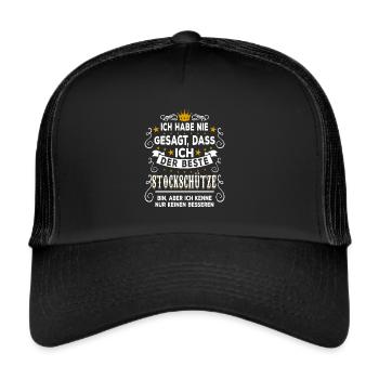 Meilleur tireur d’élite - Cadeau pour les archers de glace - Casquette trucker  - noir/noir - Devant