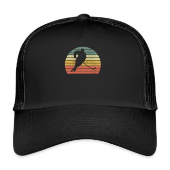 Hockey Hockey Hockey Hockey Hockey Racket Gift - Trucker Cap - black/black - Front