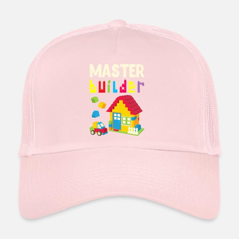 Cool Master Builder Funny Building Blocks Gift Dad Trucker Cap