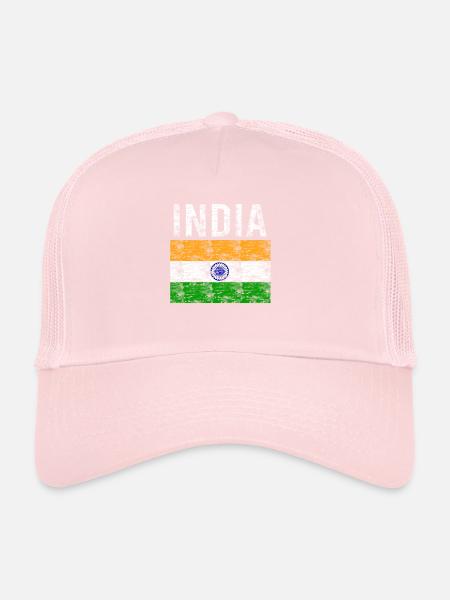 India Flag Vintage - Trucker Cap - pale pink - Front