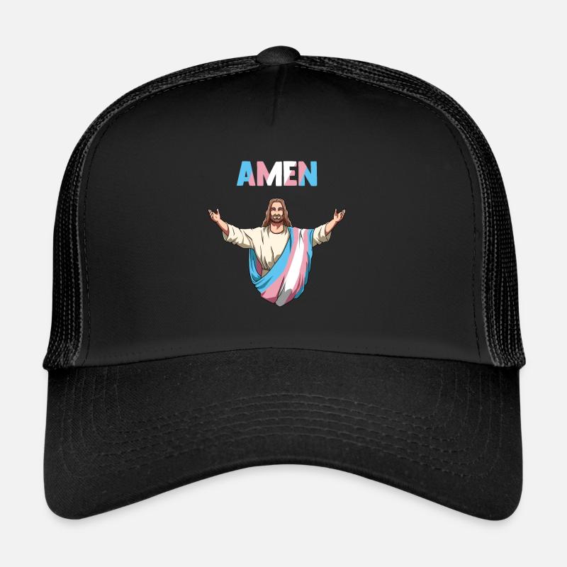 Lustiges Transgender Jesus - Trucker Cap - Schwarz/Schwarz