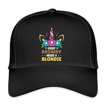 Every Brownie Needs a Blondie - Trucker Cap - black/black - Front