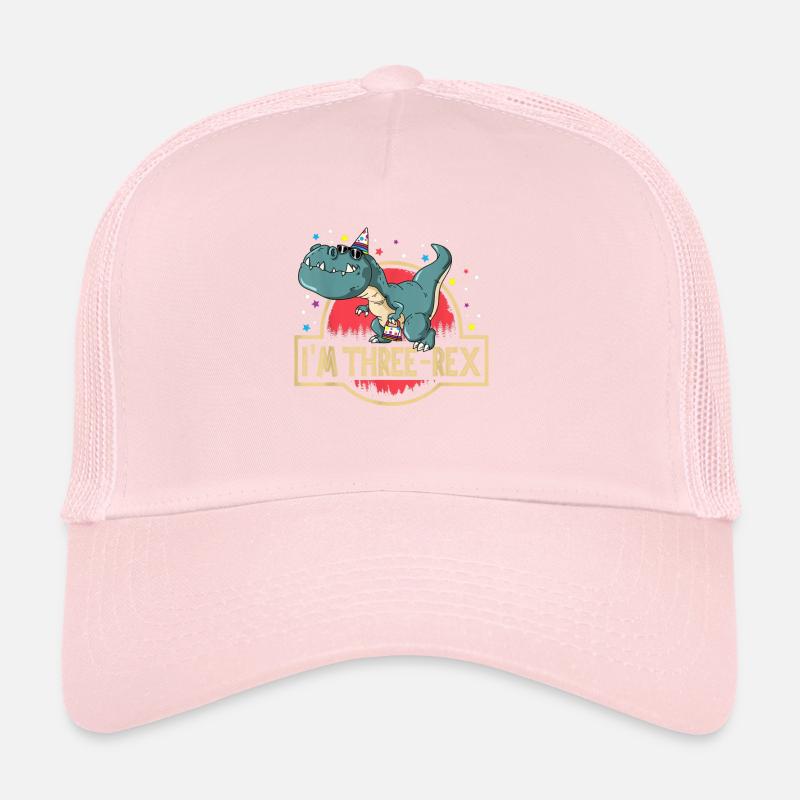 3ème anniversaire Joyeux Anniversaire Dino T Rex Three Rex Casquette trucker 
