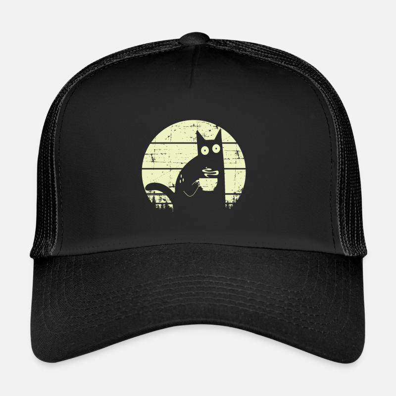 Kaffeekatze Retro Katze Kaffee Trucker Cap