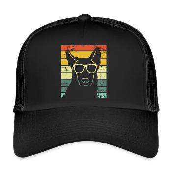 Retro Vintage German Shepherd Hundebesitzer - Trucker Cap - Schwarz/Schwarz - Vorne