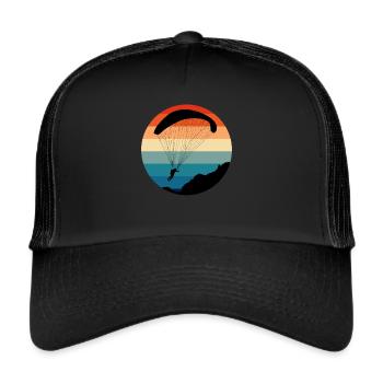 Gleitschirm Flieger Paraglider Pilot Paraglide - Trucker Cap - Schwarz/Schwarz - Vorne