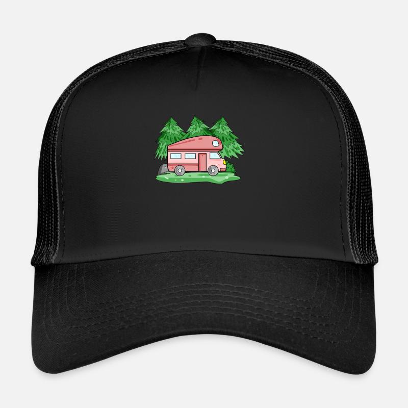 Wohnwagen Camper Geschenk - Trucker Cap - Schwarz/Schwarz