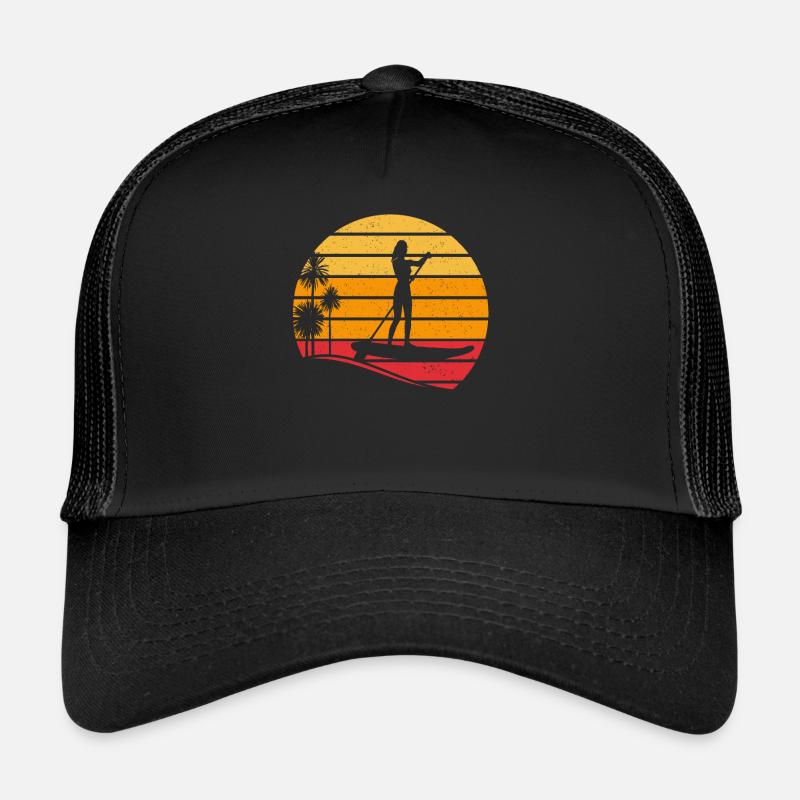 SUP Girl Sunset - Stand Up Paddle - Trucker Cap - black/black