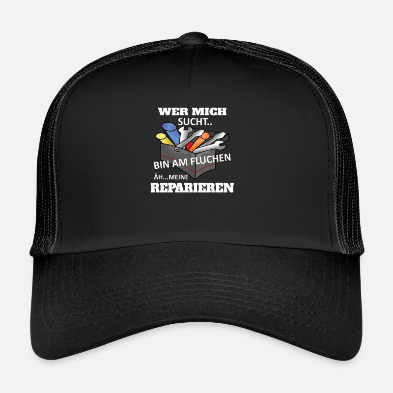 Lustiges Heimwerker Handwerker Design - Trucker Cap - Schwarz/Schwarz