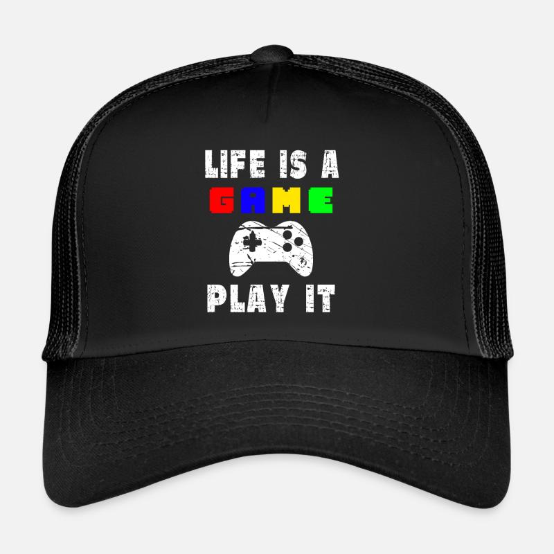 Das Leben Ist Ein Spiel Spielen Sie Es Trucker Cap