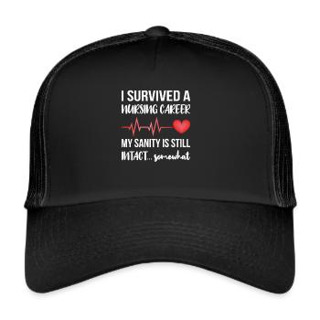 Infirmière Retraite cadeau De retraite - Casquette trucker  - noir/noir - Devant