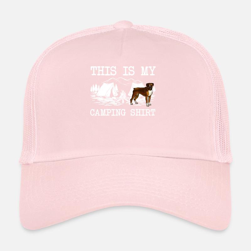 Chien boxeur feu de camp C’est mon camping Casquette trucker 