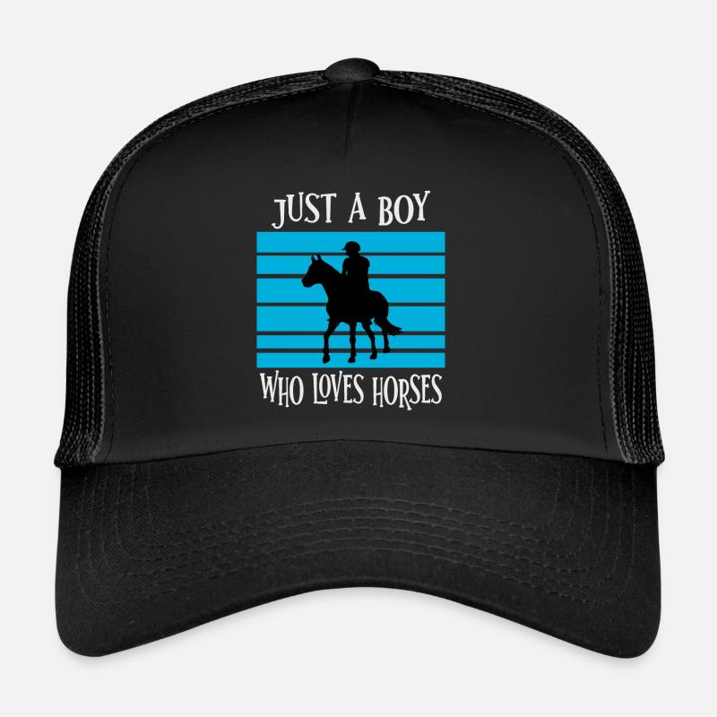 Nur Ein Junge, Der Pferde Liebt - Trucker Cap - Schwarz/Schwarz