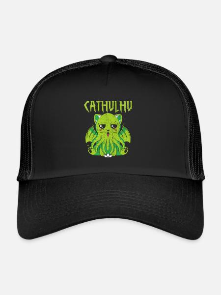 Cathulhu Saying Design - Trucker Cap - black/black - Front