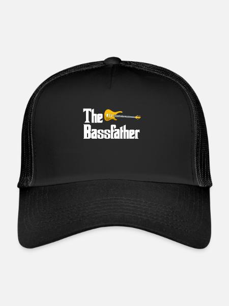 Bass guitare bassiste guitariste cadeau instrument - Casquette trucker  - noir/noir - Devant
