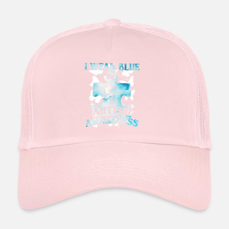 Autism Autistic Asberger Autism Awareness Puzzle Trucker Cap