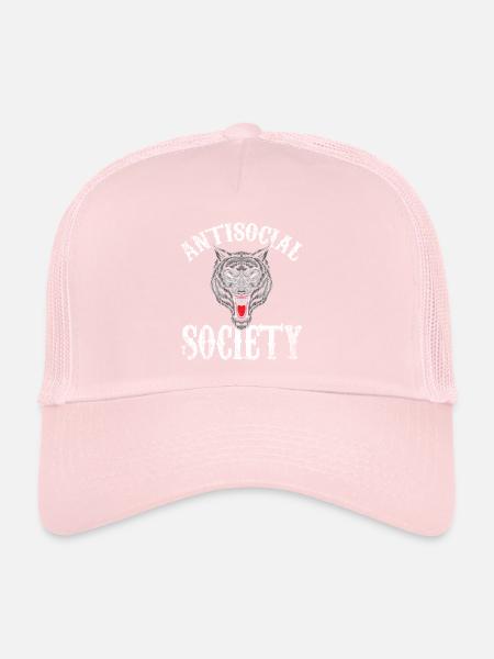 Société antisociale - Casquette trucker  - rose pâle - Devant