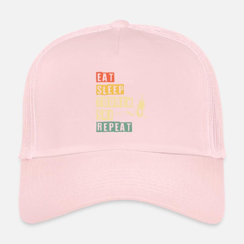 Eat Sleep Tours Ski Repeat Ski Tour Ski Retro Casquette trucker 