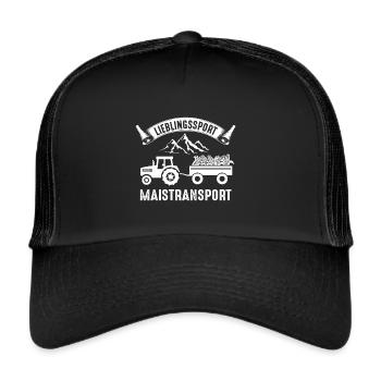 Lieblingssport Maistransport - Trucker Cap - Schwarz/Schwarz - Vorne
