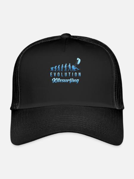 Kitesurf Evolution - Casquette trucker  - noir/noir - Devant