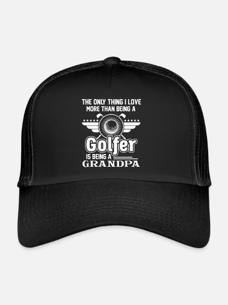 Golf Love Golf And Being A Grandpa - Trucker Cap - black/black - Front