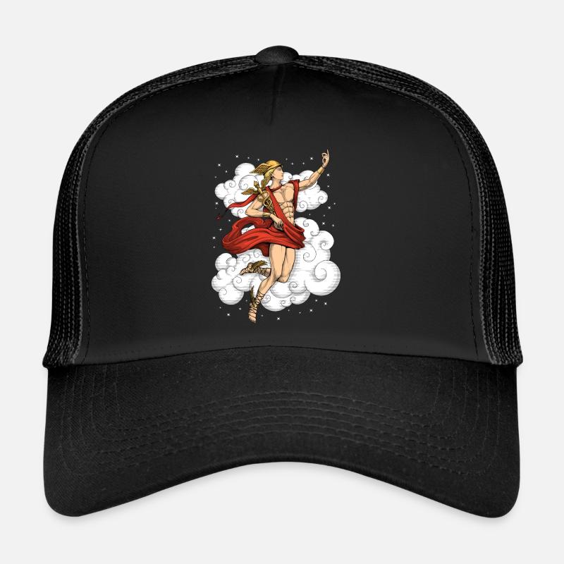 Dieu grec Hermès - Casquette trucker  - noir/noir