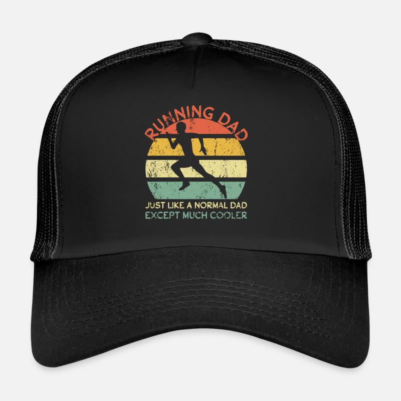 Running Dad Jogging Dad Marathon Runner Father's Day - Trucker Cap - black/black