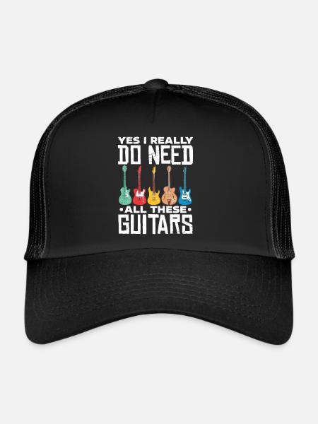 guitars - Trucker Cap - black/black - Front