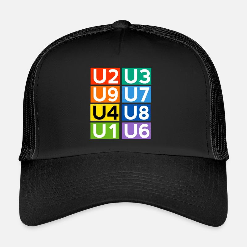Berlin Ubahn - Casquette trucker  - noir/noir
