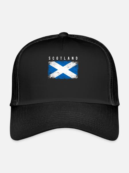 Drapeau de l’Écosse - Casquette trucker  - noir/noir - Devant