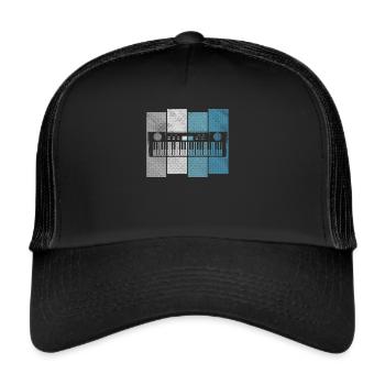 Vintage Keyboard - Keyboarder Music Gift - Trucker Cap - black/black - Front