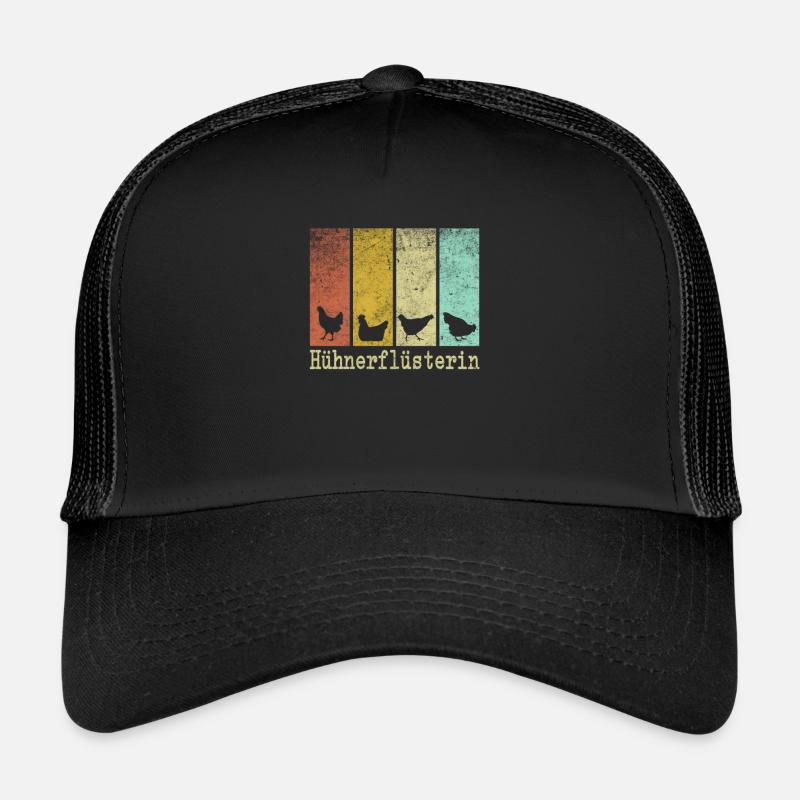 Hühnerflüsterin - Chicken Design - Trucker Cap - Schwarz/Schwarz